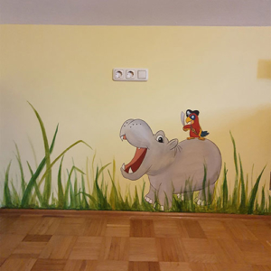 Kinderzimmergestaltung mit Motiv Nilpferd Kain & Kogge