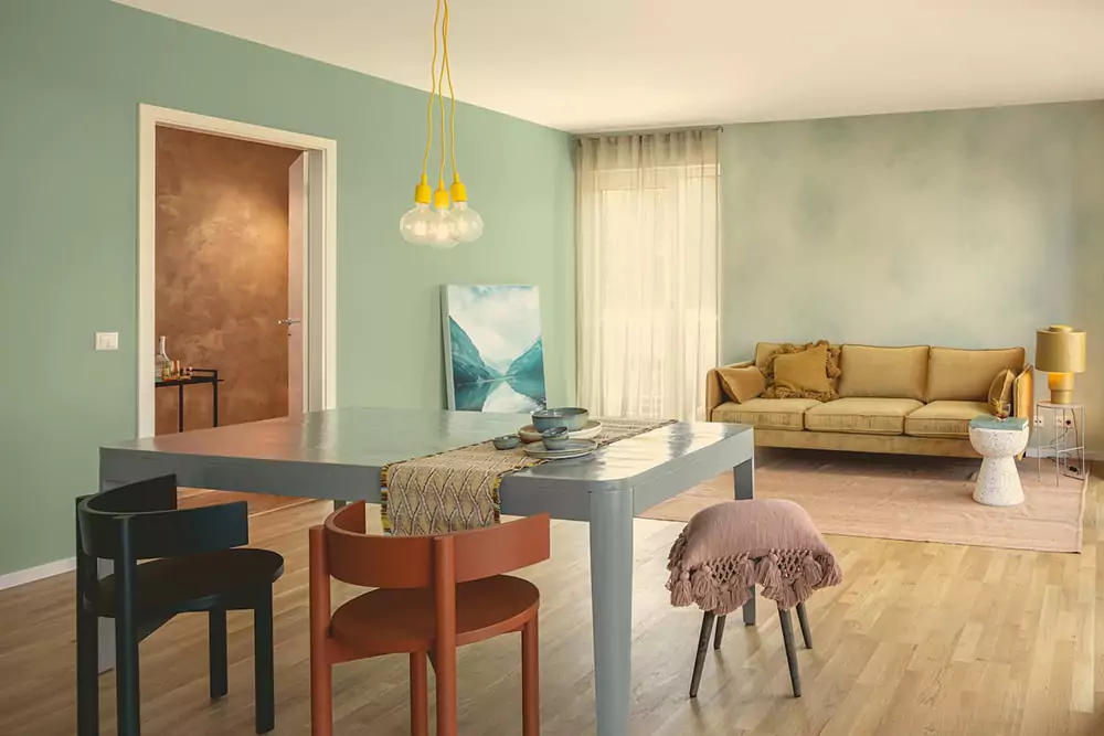 Malermeisterin Kogge - Wohnzimmer in Retro - Türkis